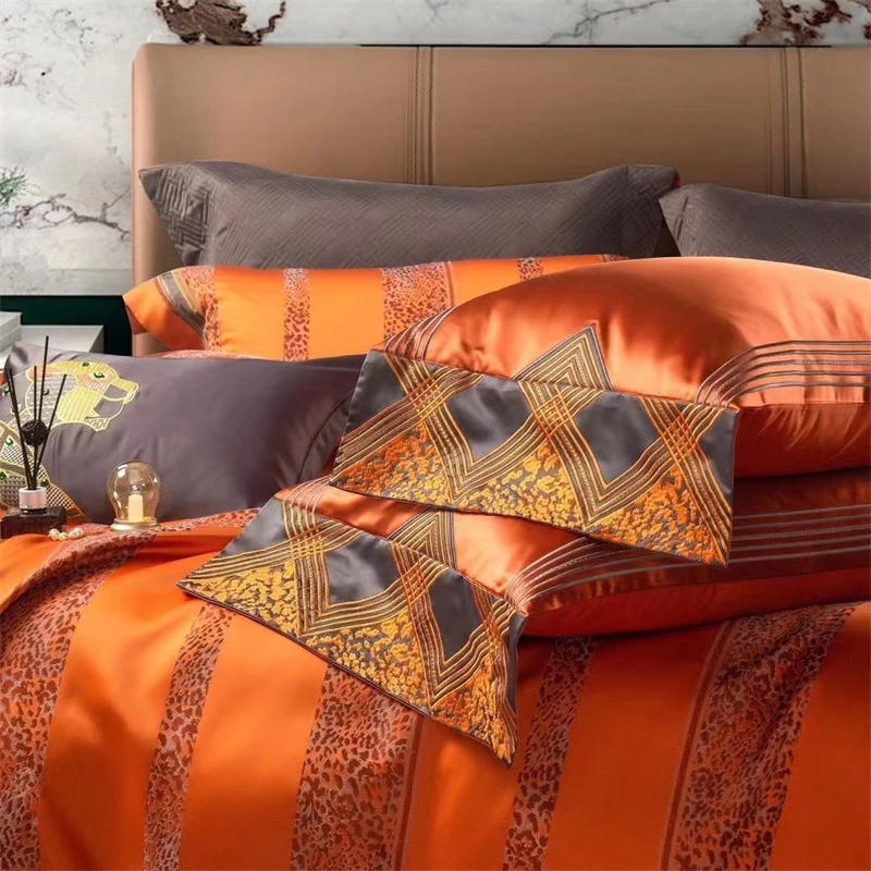 Waliicorners Satin Silky Quilt/Duvet Cover Set Bed Linen Bedspread Pillowcase Luxury Vintage Jacquard And Egyptian Cotton Bohemia Bedding Set 32 H91c6e8b89b9b4c46a0740c1a89b51f69s