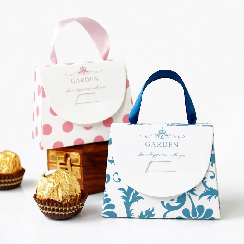 

10pcs Mini Paper Gift Box Bag Handbag Shape Chocolate Candy Box Baby Shower Gift Packaging Paper Box Wedding Birthday Party Deco
