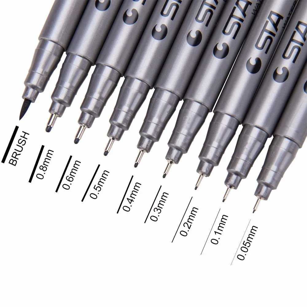 

1pc Drawing Felt-tip Pens Brush Pen Alcohol Markers Different Size manga Liner Triangular Fineliner Pens Art Supplies Stationery