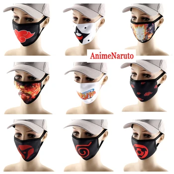 

Anime Naruto Printed Masks Akatsuki Red Cloud Pattern mask Anti Pollution Face Shield Dustproof Breathable Riding Mask