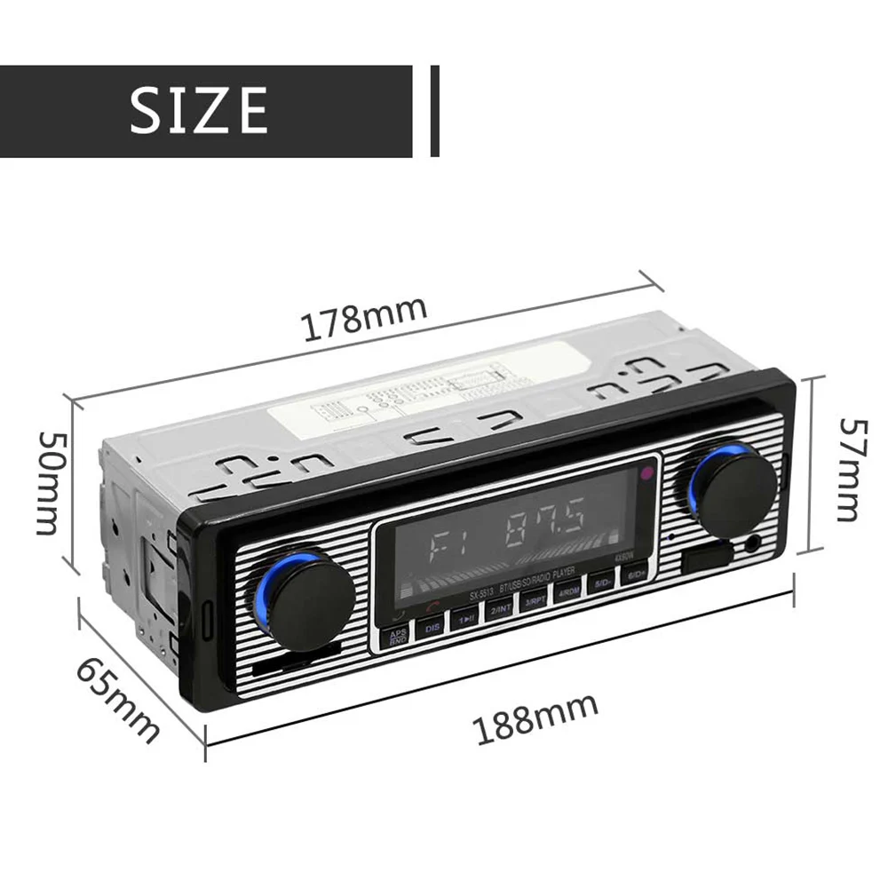 Автомобильный стерео MP3-плеер FM радио Bluetooth динамик поддержка AUX в sd-карте/U диск музыка несколько режимов воспроизведения Встроенный микрофон
