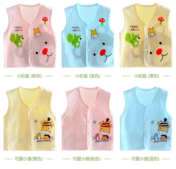 Baby Vest Spring And Autumn Female Baby Princess Korean-style Men And Treasure Fashion Single Layer Cotton Edge Buckle Vest 0-1