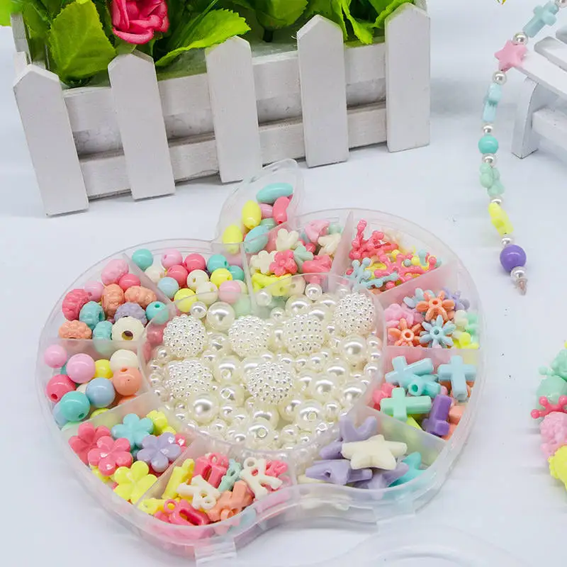 DIY акриловые бусины набор с пластиковой коробкой ручной работы ювелирные изделия бусы Набор ожерелья браслет Изготовление развивающая игрушка для детей - Цвет: 05