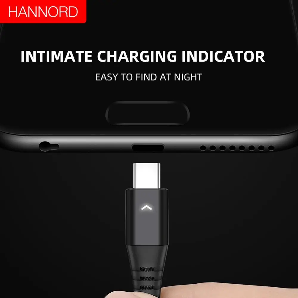Кабель HANNORD USB Type C кабель для быстрой зарядки и синхронизации данных 1 2 А