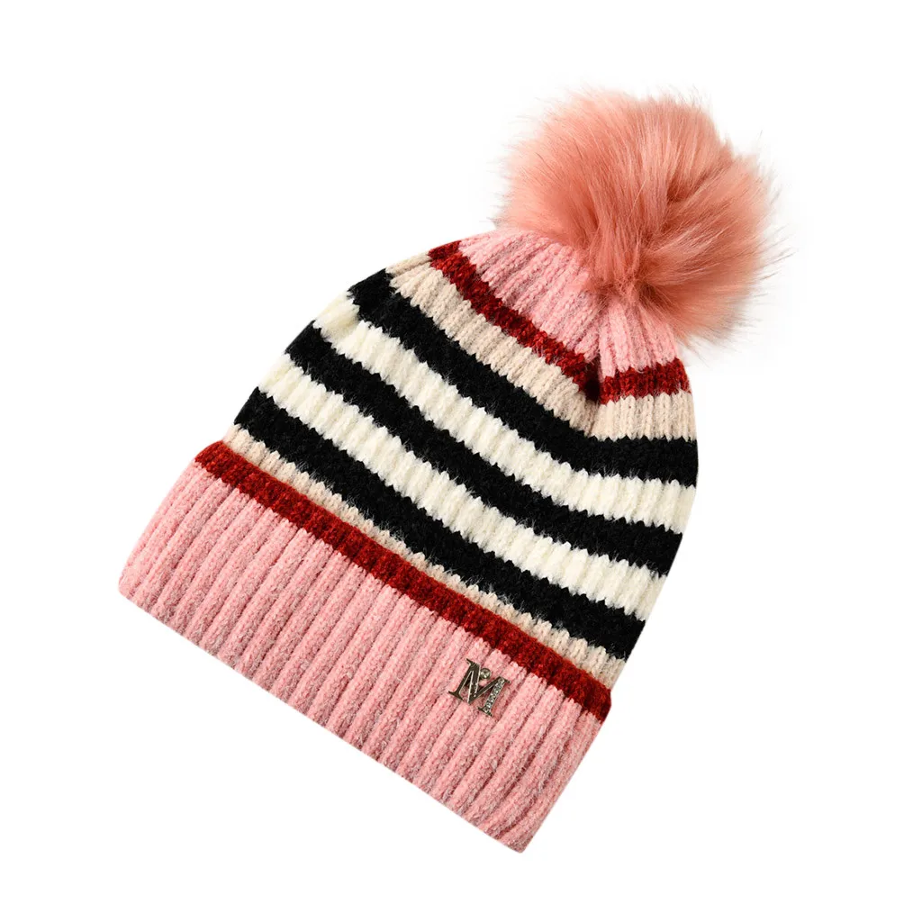 Pink Модные зимние шляпы для женщин, сохраняющие тепло, белая Повседневная вязаная шерстяная шапочка, шапка для катания на лыжах, женская шапка Gorros Mujer Invierno - Цвет: Pink