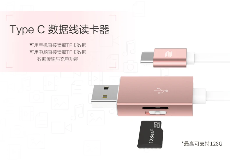 ROCK usb type C OTG Кабель-ридер USB C синхронизация 128 ГБ TF карта кабель для зарядки USB2.0 type-C адаптер ПК телефон конвертер передачи