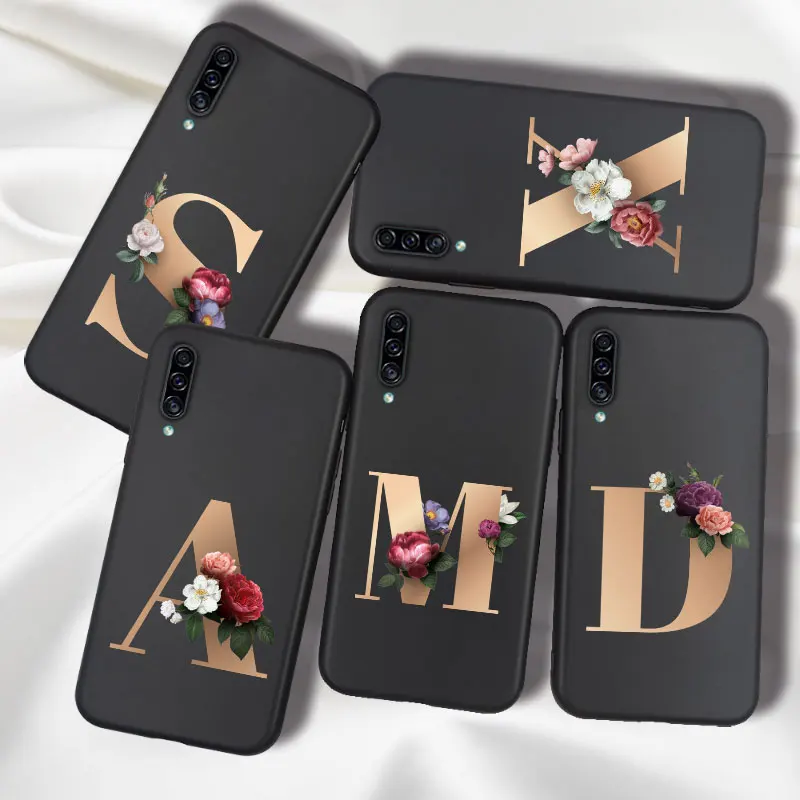 Custodia Personalizzata Per Fiori Con Lettera Per Samsung A51 A71 A40 A50 A70 Custodia In Silicone Tpu Opaco Per Custodia Samsung A 51 50 71
