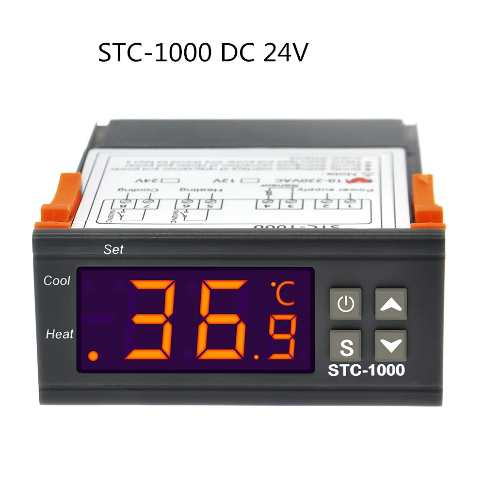 10 шт. STC-1000 терморегулятор 12 В 24 В 220 В термостат и нагреватель управление кулером инкубатор Скидка 40 - Цвет: DC 24V