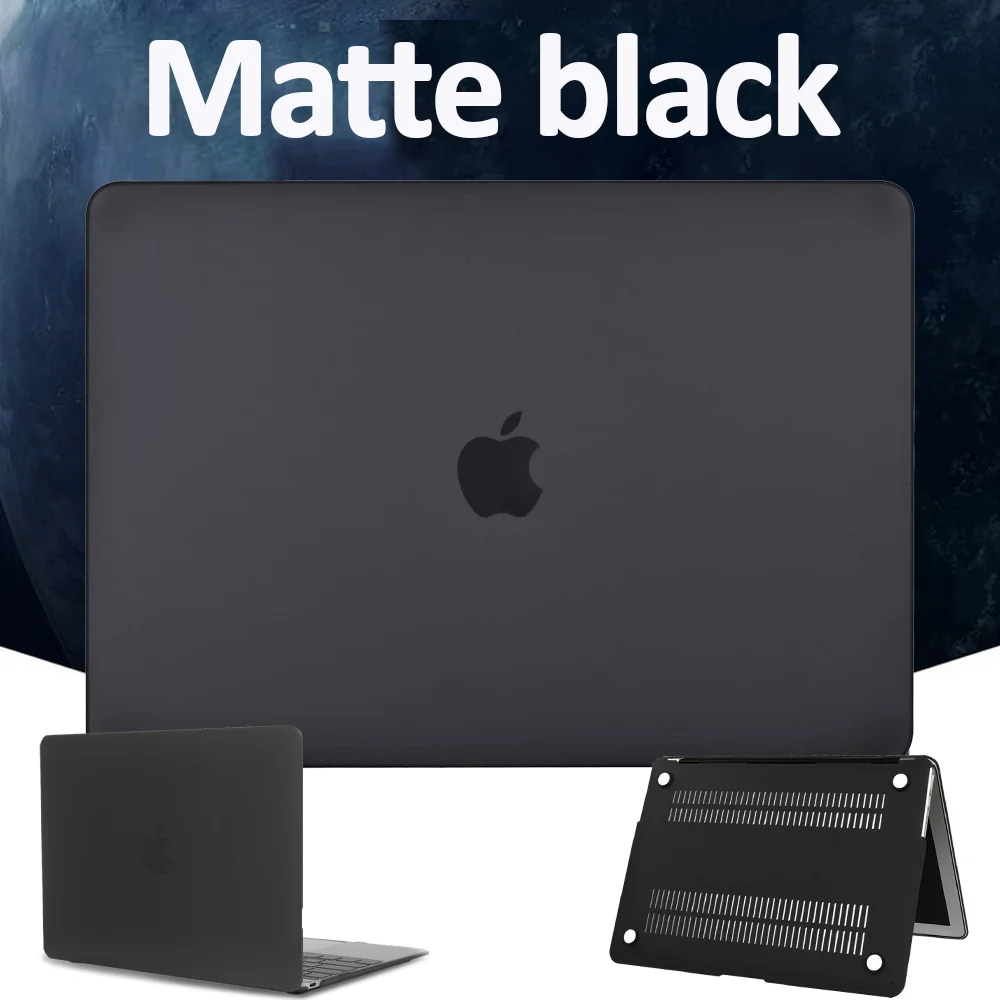 Custodia Per Laptop Per Apple Macbook Air 13/11/Pro 13/15/16 /Macbook Bianco A1342/Macbook 12 "(A1534) Guscio Rigido Nero Opaco