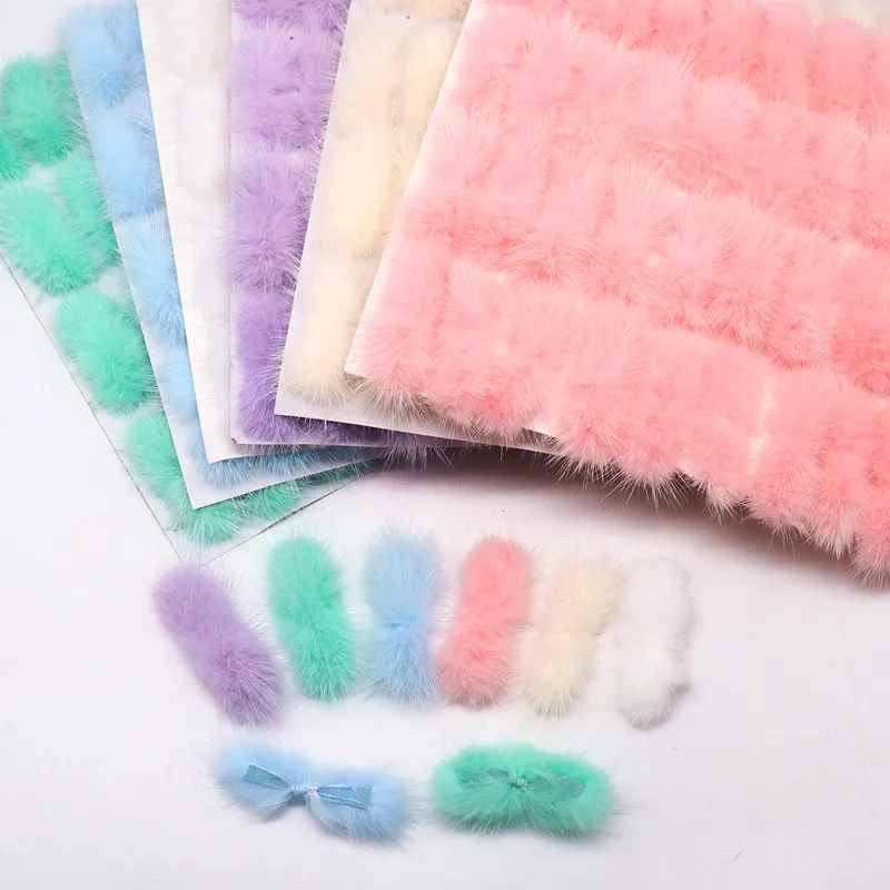 5/40pcs Fur Pompom Bowknot 2-3cmX6-7cm Soft Mink Pom Poms DIY Material Hair Bow Tie Accessories Clothing Shoes Hats Supplies | Дом и сад