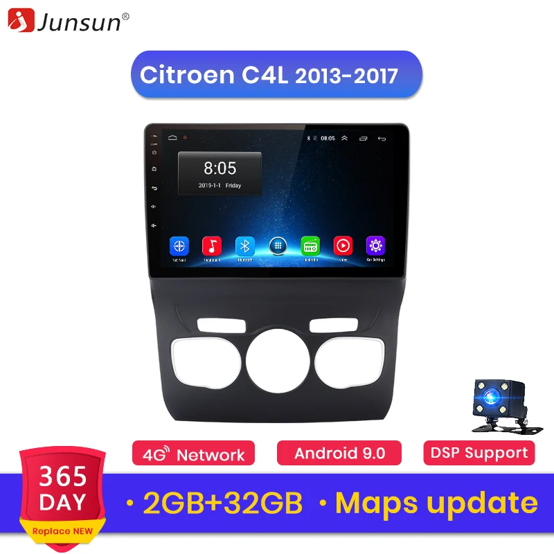 

Junsun V1 2G + 32G Android 9.0 For Citroen C4L 2013 - 2017 Car Radio Multimedia Video Player Navigation GPS 2 din dvd