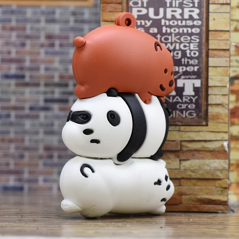 Panda pendrive 128 ГБ 256 мультфильм usb флэш накопитель 64 32 16 8 4 Флэшка памяти животных