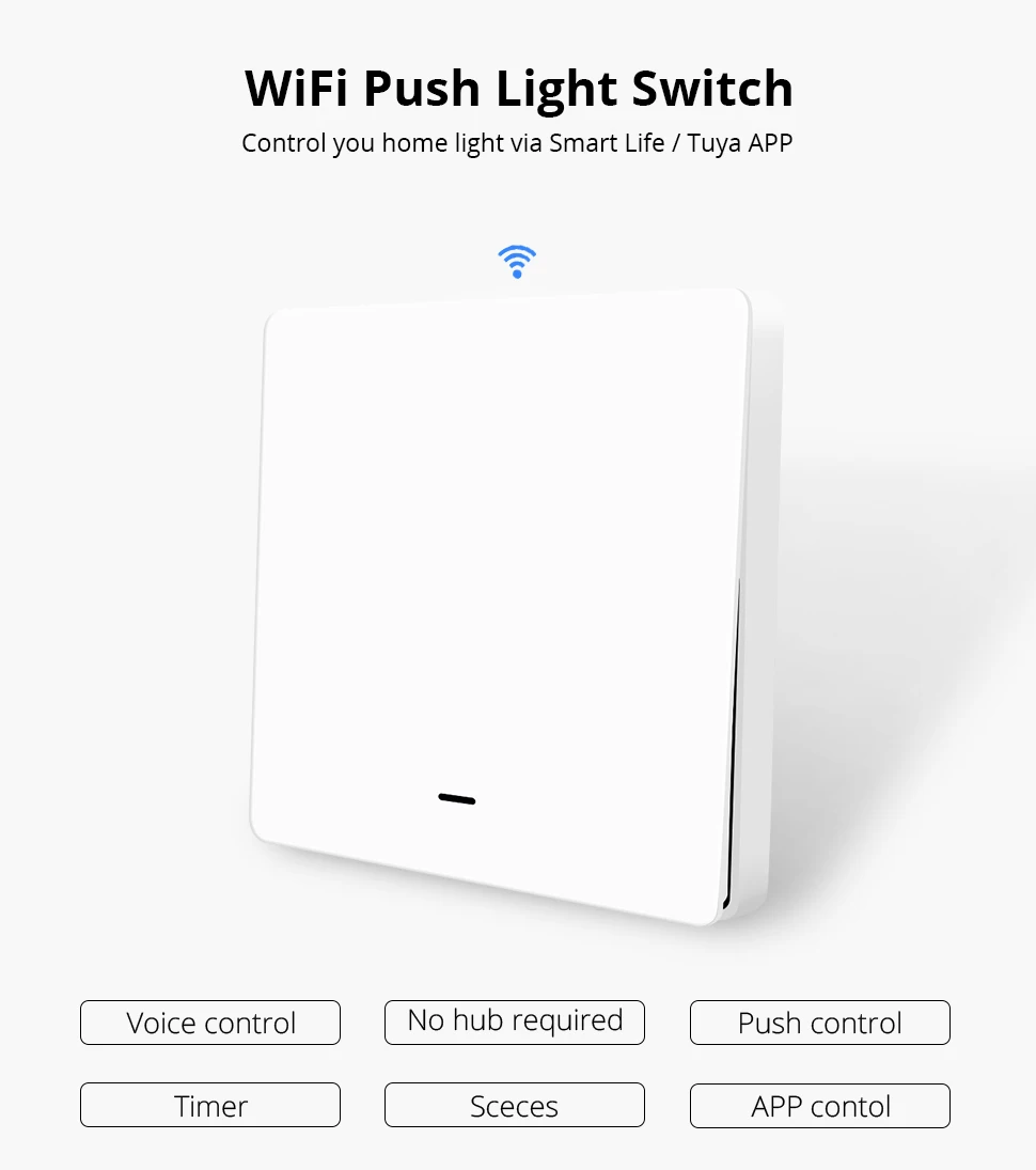 Умный переключатель Zemismart для лампы Alexa Echo Google Home Enable Smart Life 1 банда физических переключателей с большой кнопкой