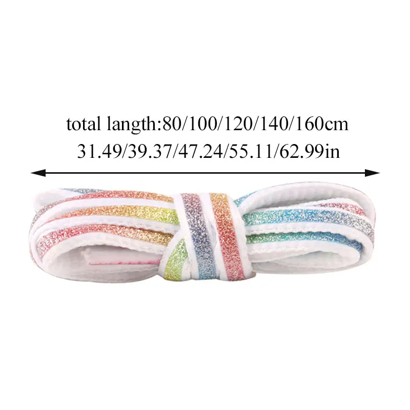 Детская одежда на рост 80, 100/120/140/160 см DIY шнурки маленькие белые туфли градиент отражающие шнурки блестящие красочные белая черная обувь со шнуровкой Лидер продаж