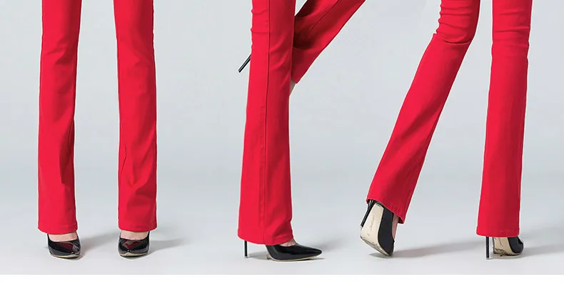 Лидер продаж Для женщин Демисезонный Slim Fit Высокая Талия расклешенные джинсы стрейч обтягивающие джинсы брюки клеш джинсовые брюки 8 цветов