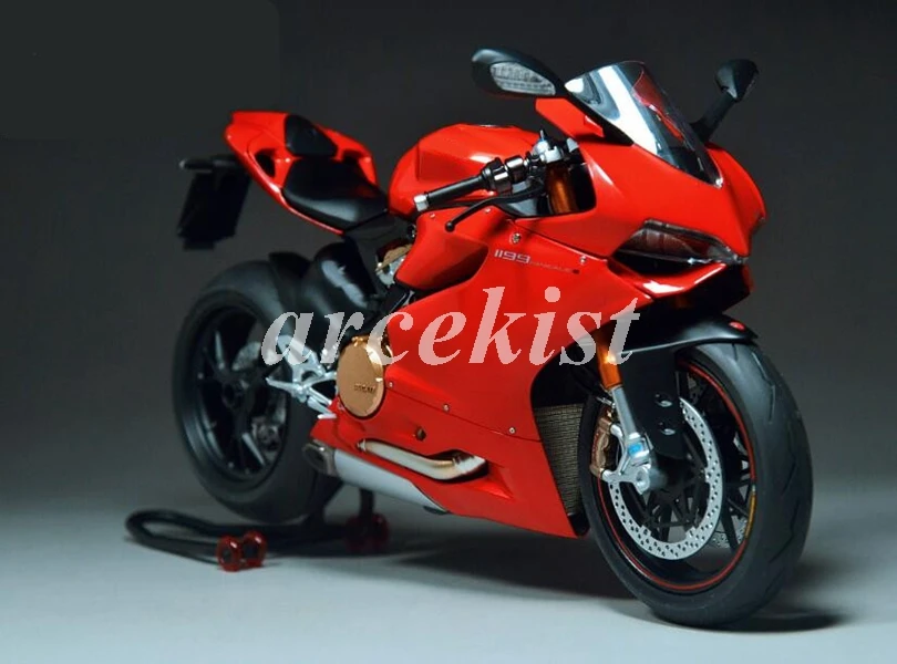 ABS литья под давлением Полный обтекатели для DUCATI 899 1199 S R Panigale 12 13 14 15 16 899R 1199R 899S 1199 S 2012- Красный Яркий