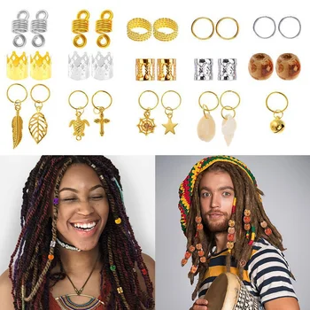 

240pcs/box Beads Dreadlocks Accessories Tubes Extension Adjustable Women Jewelry Metal Cuffs Decoration Braid Hair Rings Clip