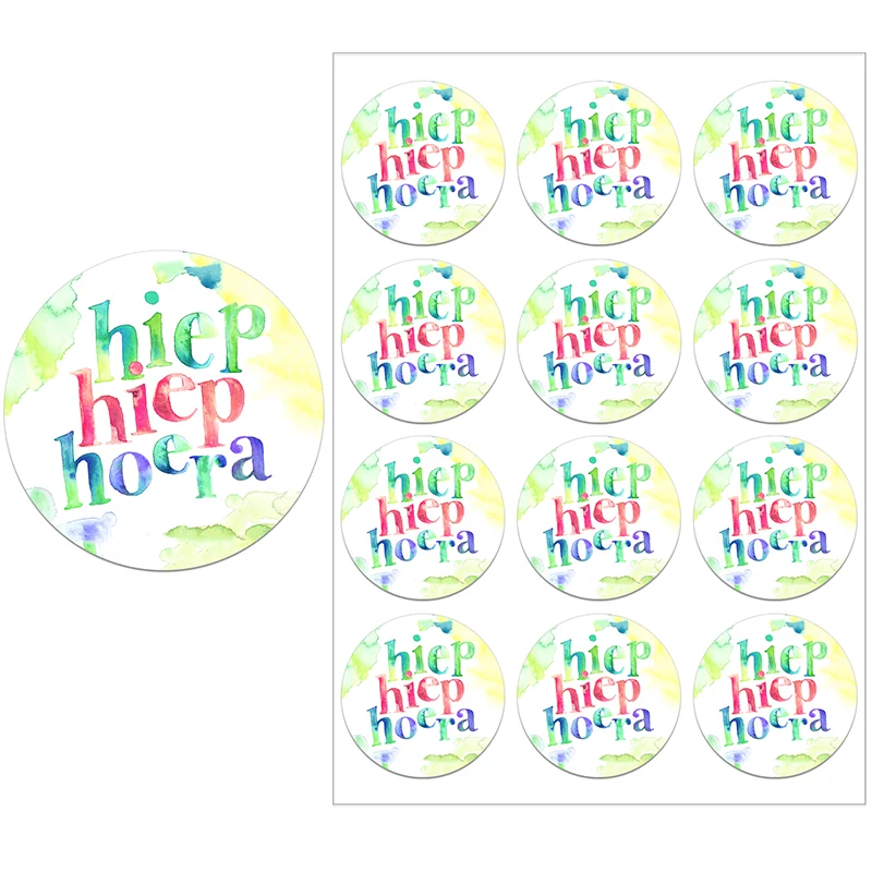 Hiep Hiep Hoera Happy Birthday Decor Labels Birthday Party Celebration Cheerful and Fun Stickers 