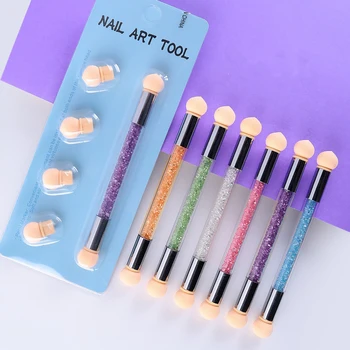 

1 Pc Nail Art Brush Set Gradient Sponges Nail Art Brushes Pen Double Head Pen Nail Dust Glitter Painting Brush For Manicure Tool