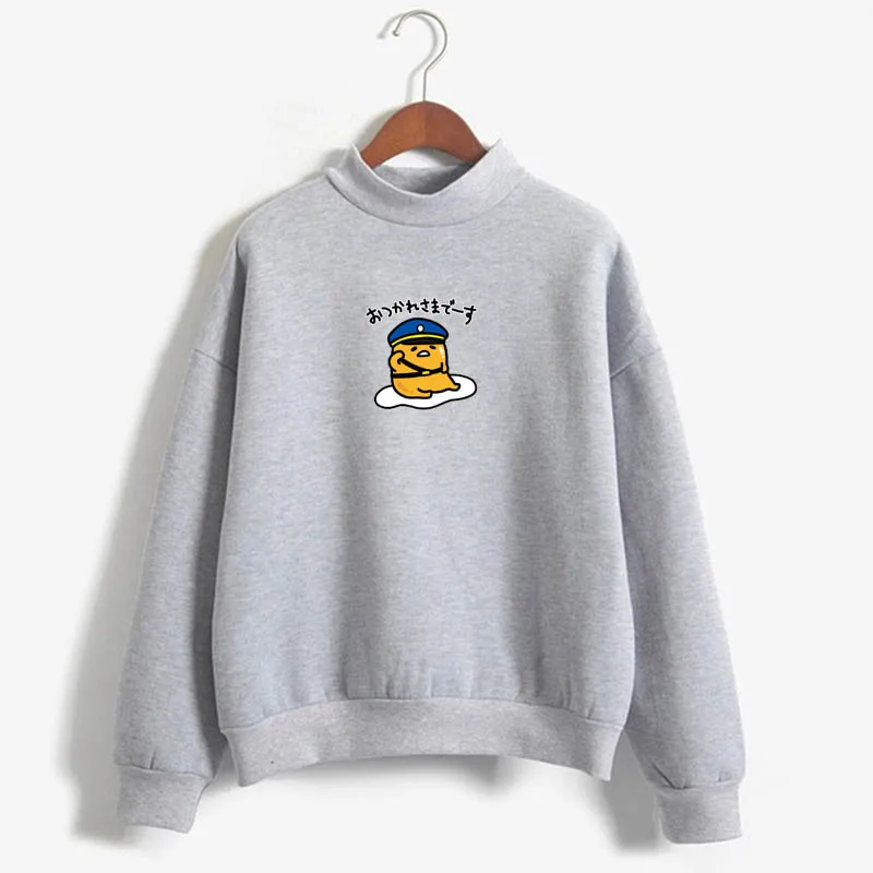 Gudetama Толстовка осенне-зимняя версия теплого топа ленивый яйцо толстовка с милым рисунком Футболка Kawaii Jersey Женская Harajuku pullov - Цвет: sweatshirt gray8