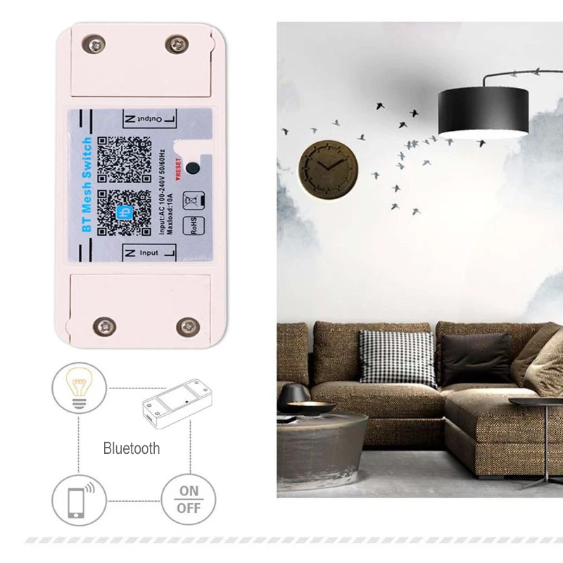 AC 100-240V 10A Смарт Bluetooth приложение дистанционное управление вкл/выкл беспроводной переключатель управления Лер для Светодиодный светильник вентилятор смартфонов