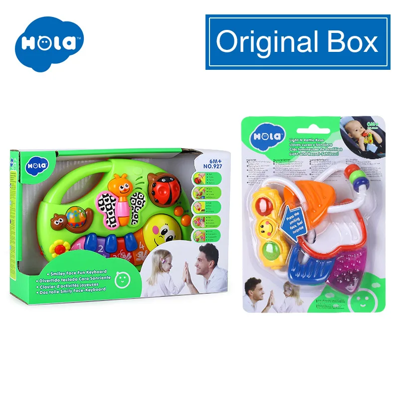 WITH BOX Ранние развивающие игрушки, погремушки для младенцев и обучающие пианино,, Huile Toys 306E& 927 - Цвет: WITH BOX