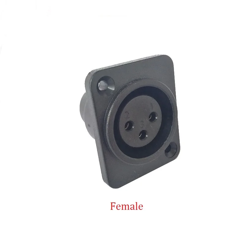 XLR разъем 3PIN мужской Fmale Джек пластиковые квадратные медные ножки Микрофон Джек провод разъем XLR Джек - Цвет: Female