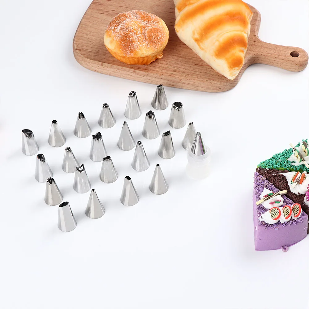 24Pcs/set Stainless steel Icing Piping Nozzles Pastry Tips Set Cake Decorating Tools Kitchen Accessories