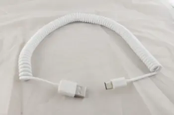 

1pcs White 3m USB 3.1 C Type Male To 2.0 A Male Spiral Coiled Data Sync Adapter Cable