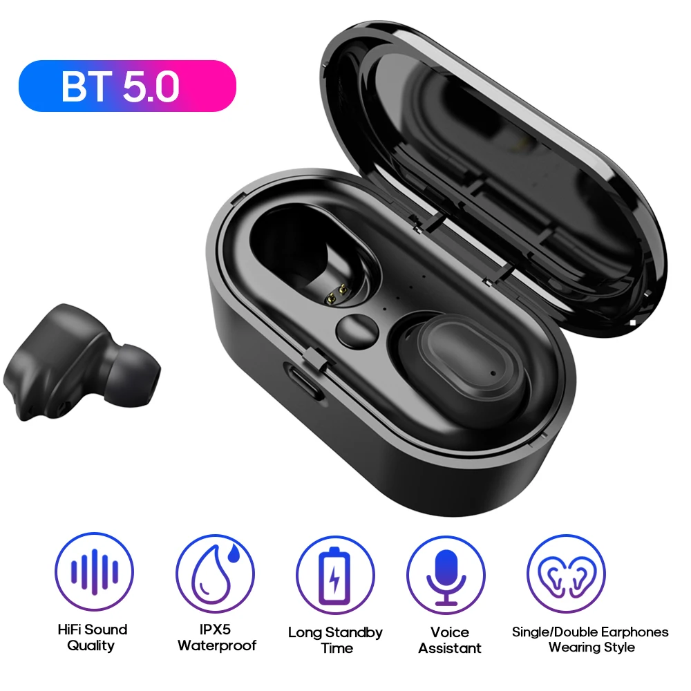 Docooler Air2 настоящие беспроводные наушники Bluetooth 5,0 3D стерео TWS наушники Авто пара беспроводные гарнитуры с микрофоном высокой четкости