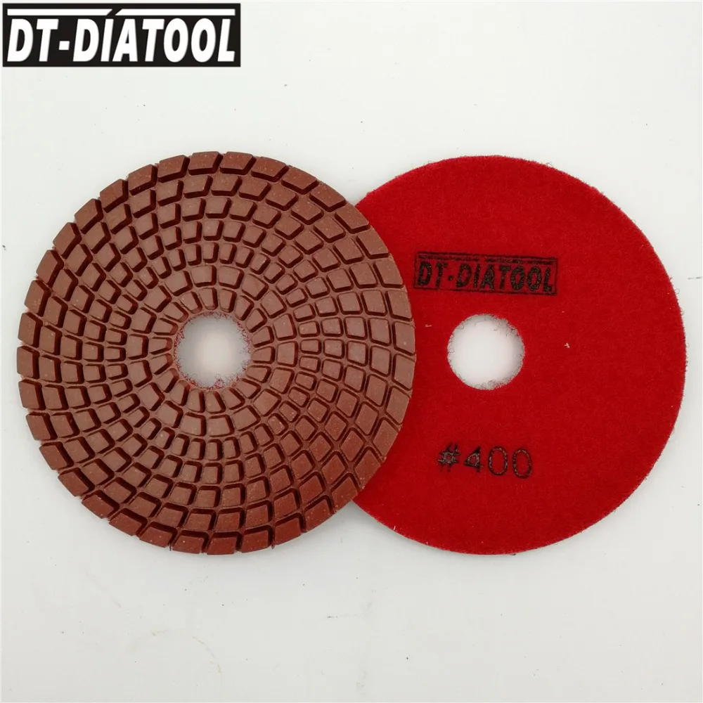 DT-DIATOOL 8 шт. 100 мм/4 дюйма алмазные влажные полировальные диски высокого качества гибкие шлифовальные диски для гранита мраморного камня