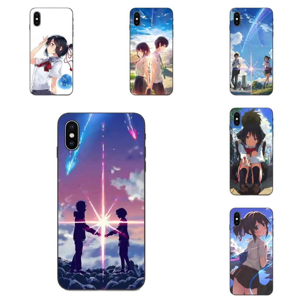 Ваше имя аниме для Apple iPhone 4 4s 5 5S SE 6 6S 7 8 Plus X XS Max XR Резиновый ТПУ мягкий чехол