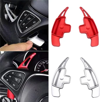

1 Pair Car Steering Wheel Paddle Shift Metal Decoration Trim For Mercedes Benz 2015-2018 C class W213\GLC class w205\2016-2018E