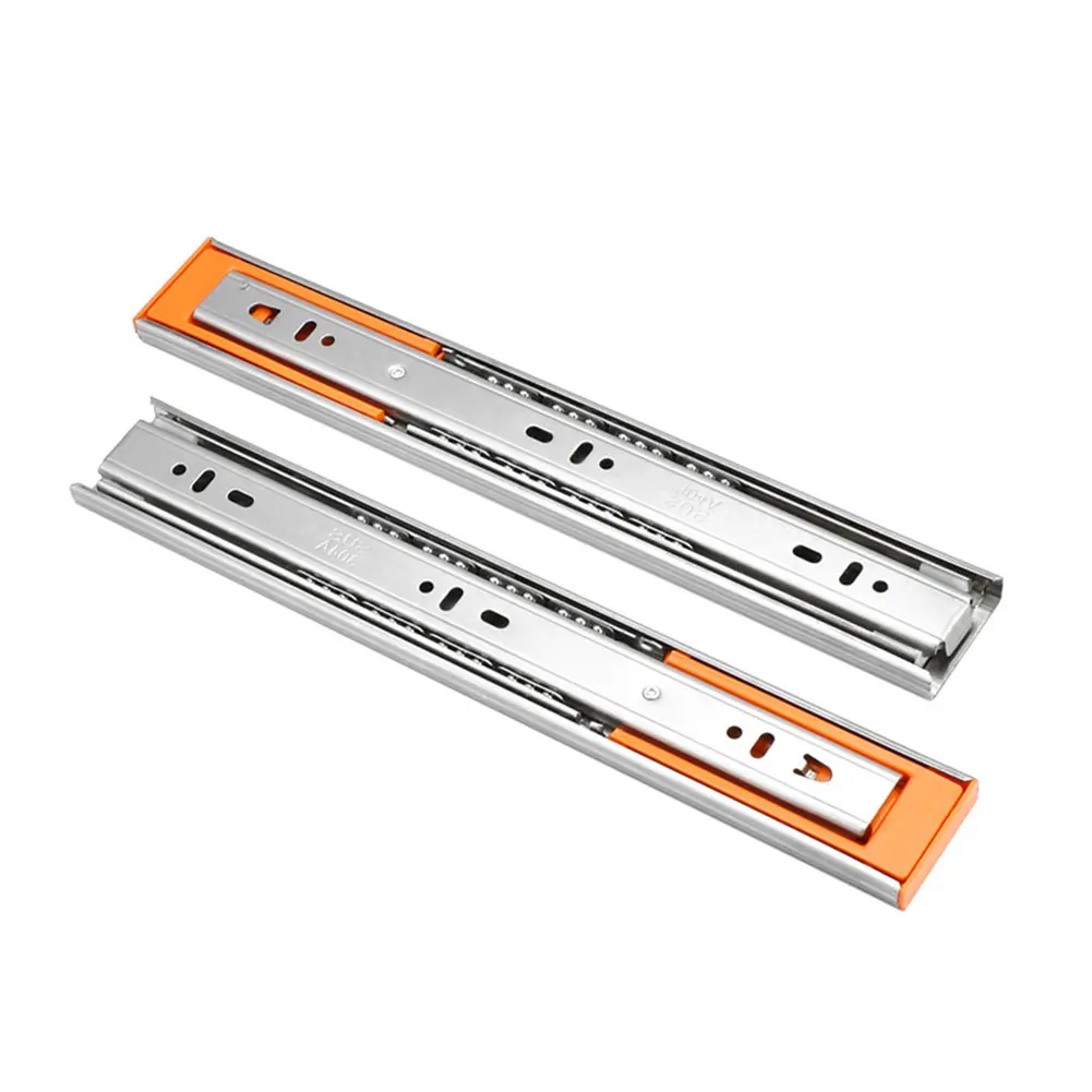 

New Soft Close Stainless Steel Cupboard Three Section With Damper Cabinet Home Accessories Tool Drawer Slide Smooth Rails Buffer