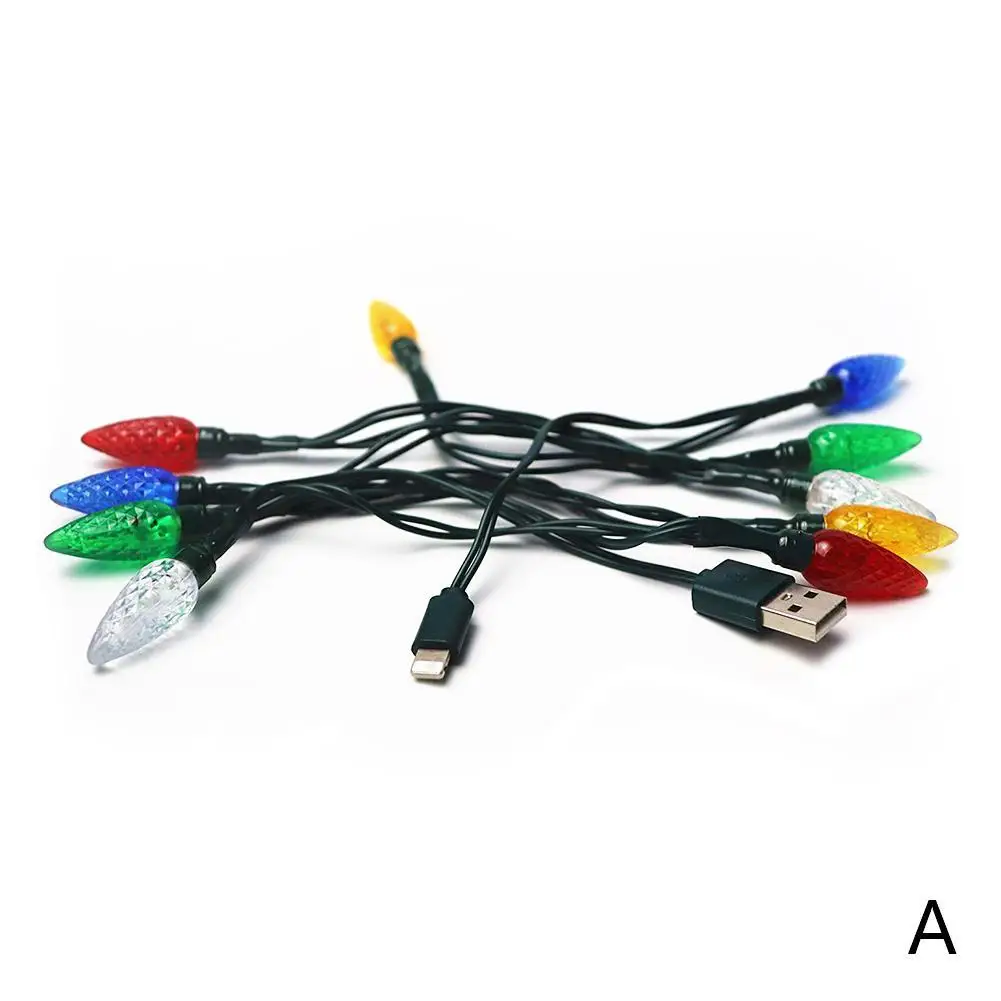 Счастливого Рождества светильник Usb кабель со светодиодной подсветкой Зарядное устройство светильник ing шнур для HUAWEI Xiaomi для iPhone