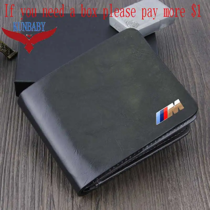 1 Pcs Top Quality PU Leather Black Document Bag Wallet Card Package Case M Power For BMW Free Shipping - Color Name: Black with box