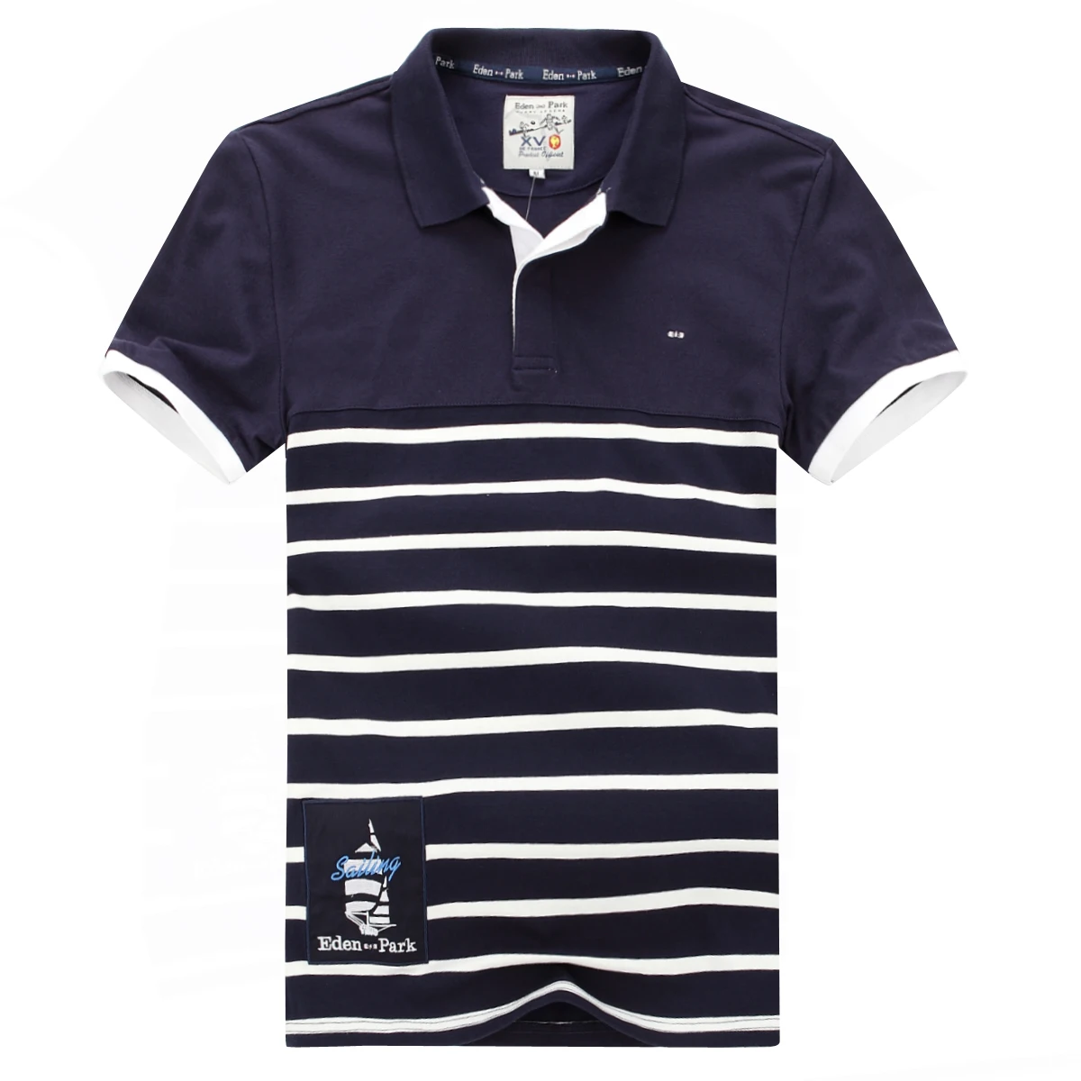 HOMME POLO, полосатая панель, простая, новинка, EdenPark, мужские короткие поло, чистый хлопок, высокое качество, дышащий, впитывает пот, большой размер 3XL
