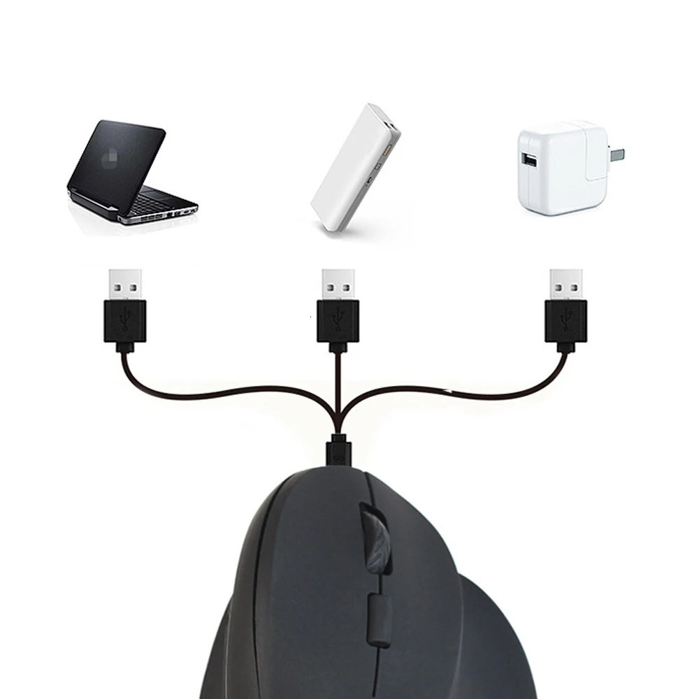 CHYI беспроводная Вертикальная Эргономичная мышь 2,4G 1000/1200/1600 dpi Регулируемая перезаряжаемая мощность с подставкой для запястья комплект для ПК