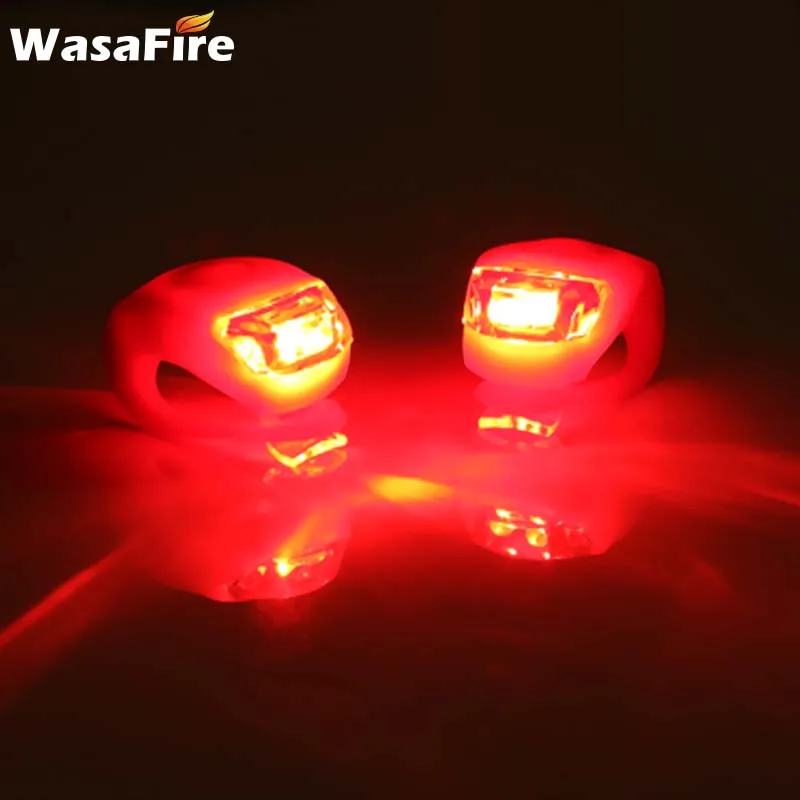 WasaFire, силиконовый велосипедный передний светильник, велосипедный фонарь, задний светильник s, водонепроницаемый велосипедный светильник, мини велосипедные лампы с батареей