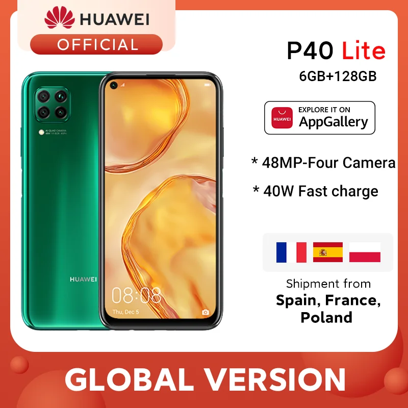 Глобальная версия Huawei P40 lite смартфон 6 ГБ 128 48 МП AI камеры 16 фронтальная камера 4