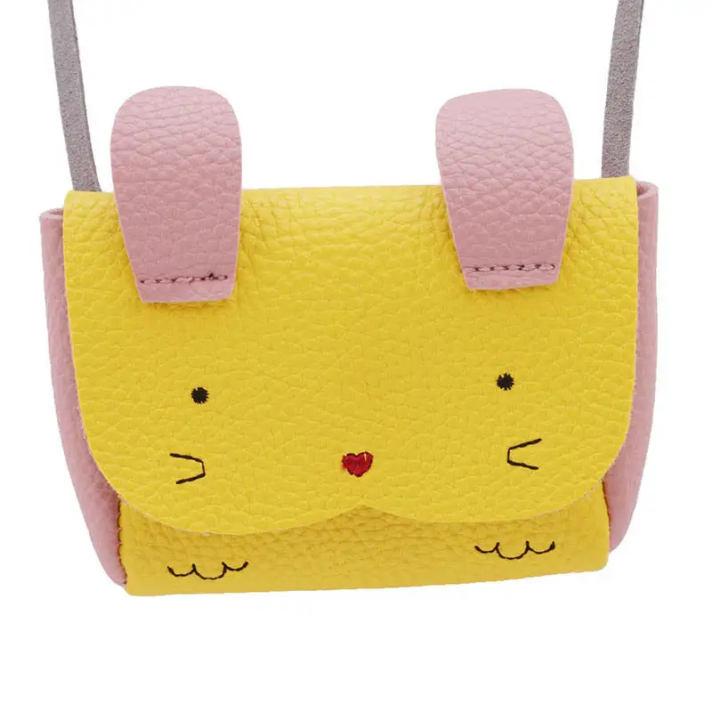 Yellow 1 шт.,, кошелек для монет из искусственной кожи для девочек, Детский кошелек с кроликом на одно плечо, маленькая сумочка для монет, кошелек для мелочи, Детская сумка, кошелек для младенцев - Цвет: Yellow