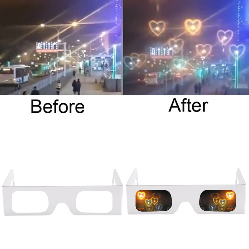Rave Glasses Prism Diffraction Heart Love-Lens Ce Fireworks Luminescence