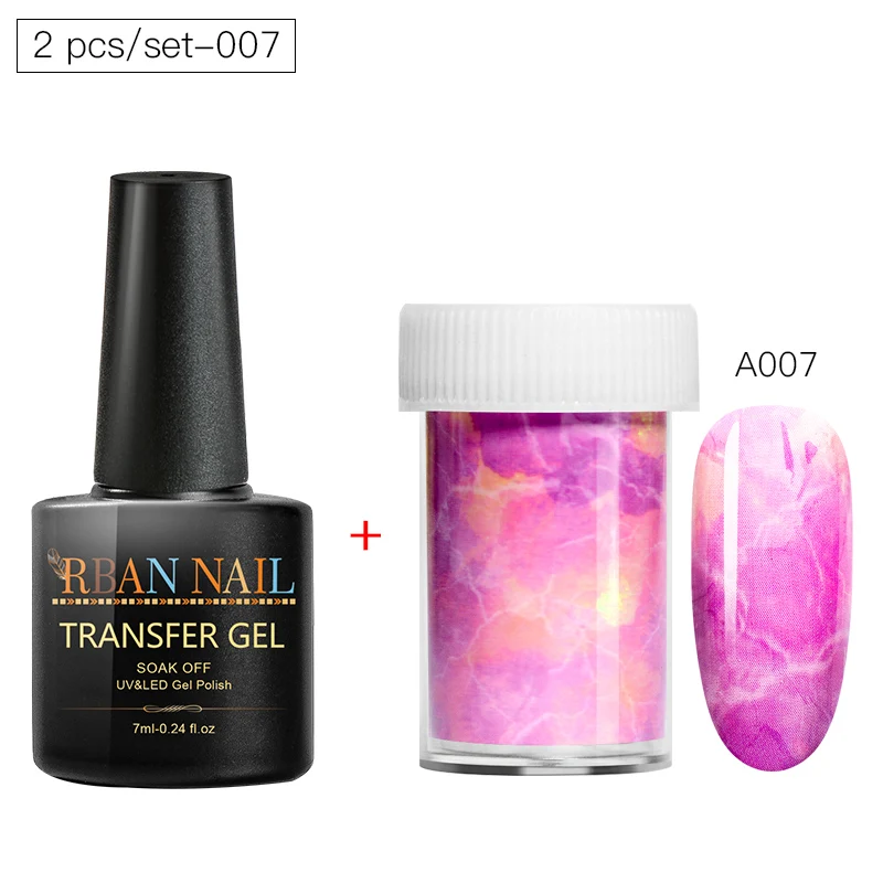RBAN NAIL 7 мл переводные наклейки из фольги для ногтей, гелевый набор, клейкие обертывания для дизайна ногтей, звездное небо, гелевые слайдеры, сделай сам, маникюр - Цвет: HHZH07551