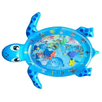 

Baby Water Play Mat Sea Turtle Shape Inflatable Infant Tummy Time Playmat Toy for Baby Toddler Kids