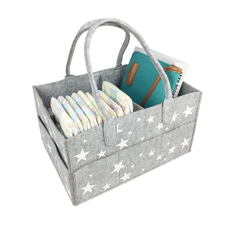 Детские сумки с принтом звезды для мамы, складные детские пеленки, войлочные сумки для новорожденных, органайзер для подгузников, съемная сумка для мам, сумка для хранения подгузников