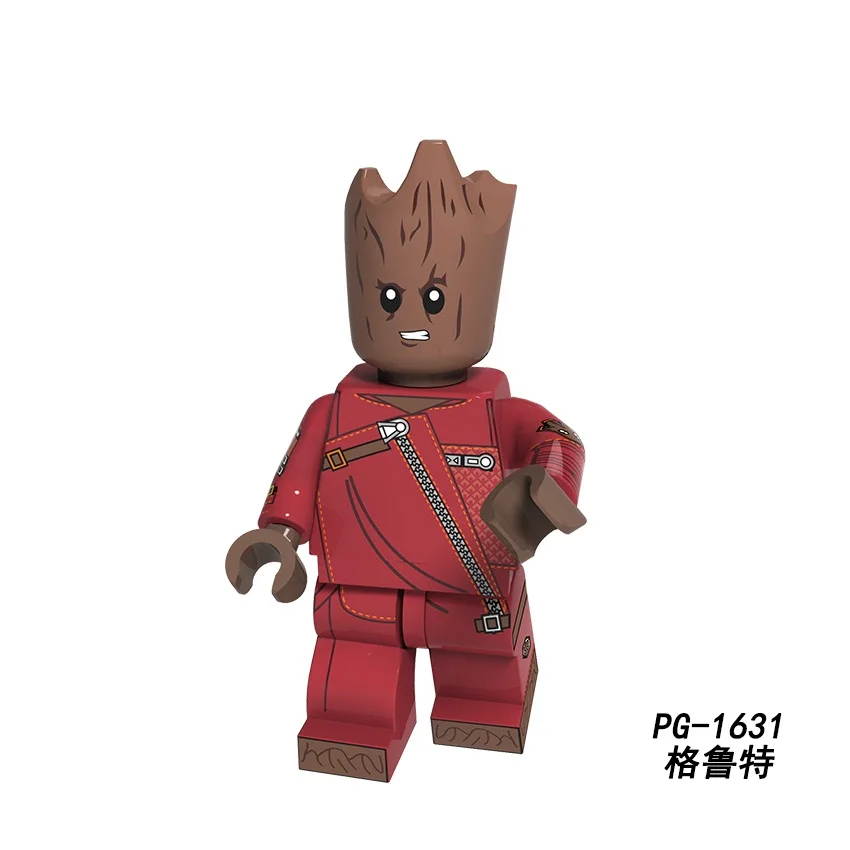 Одиночный Marvel Мстители 4 Treeman ракета енот пистолеты танос Халк строительные блоки детские игрушки - Цвет: Цвет: желтый