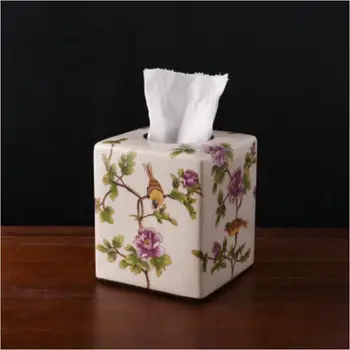 

Vintage Style Artistic Exquisite Handpainted Collectible Porcelain Tissue Case Tissue Box