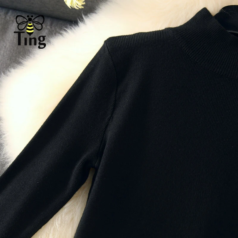 Tingfly Sweety/весенне-осенние комплекты из двух предметов для девочек тонкий вязаный свитер пуловеры+ сетчатая юбка трапециевидной формы женские комплекты с платьем