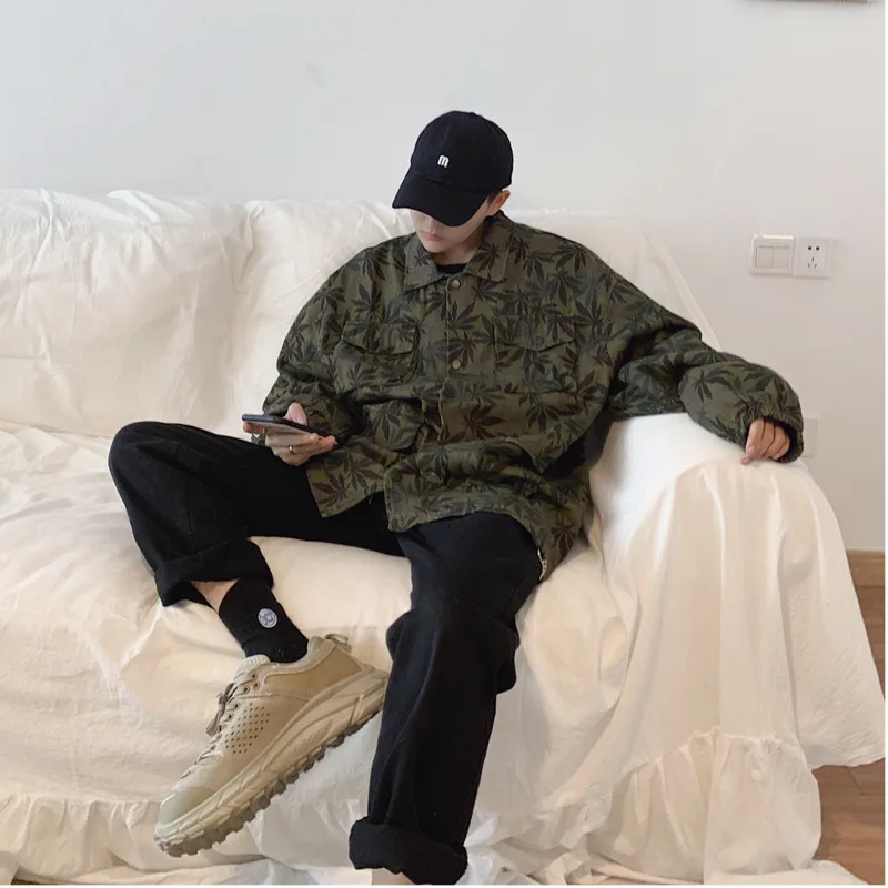 Black Friday Autumn New Jacket Men Fashion Printing Casual Military Wind Cotton Jacket Coat Men Streetwear Hip Hop Loose Bomber Jacket M-2XL