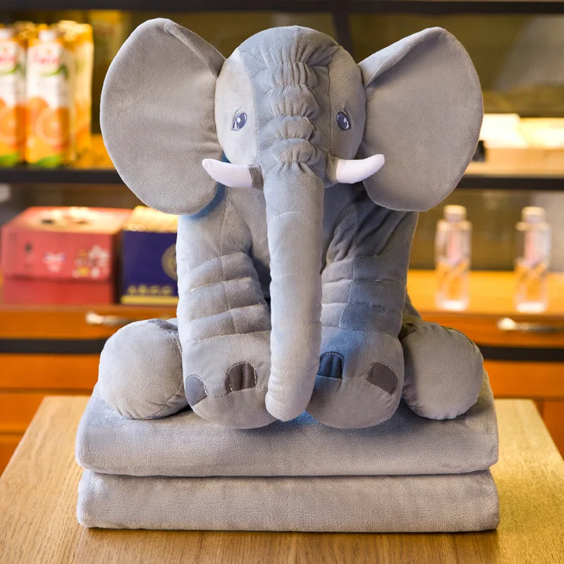 Elephant60cm Горячая Распродажа, мягкая плюшевая подушка, три в одном, для офиса, фланелевая подушка, плюшевая, фруктовая, мультяшная подушка, подушка, одеяло, подушка - Цвет: Elephant60cm